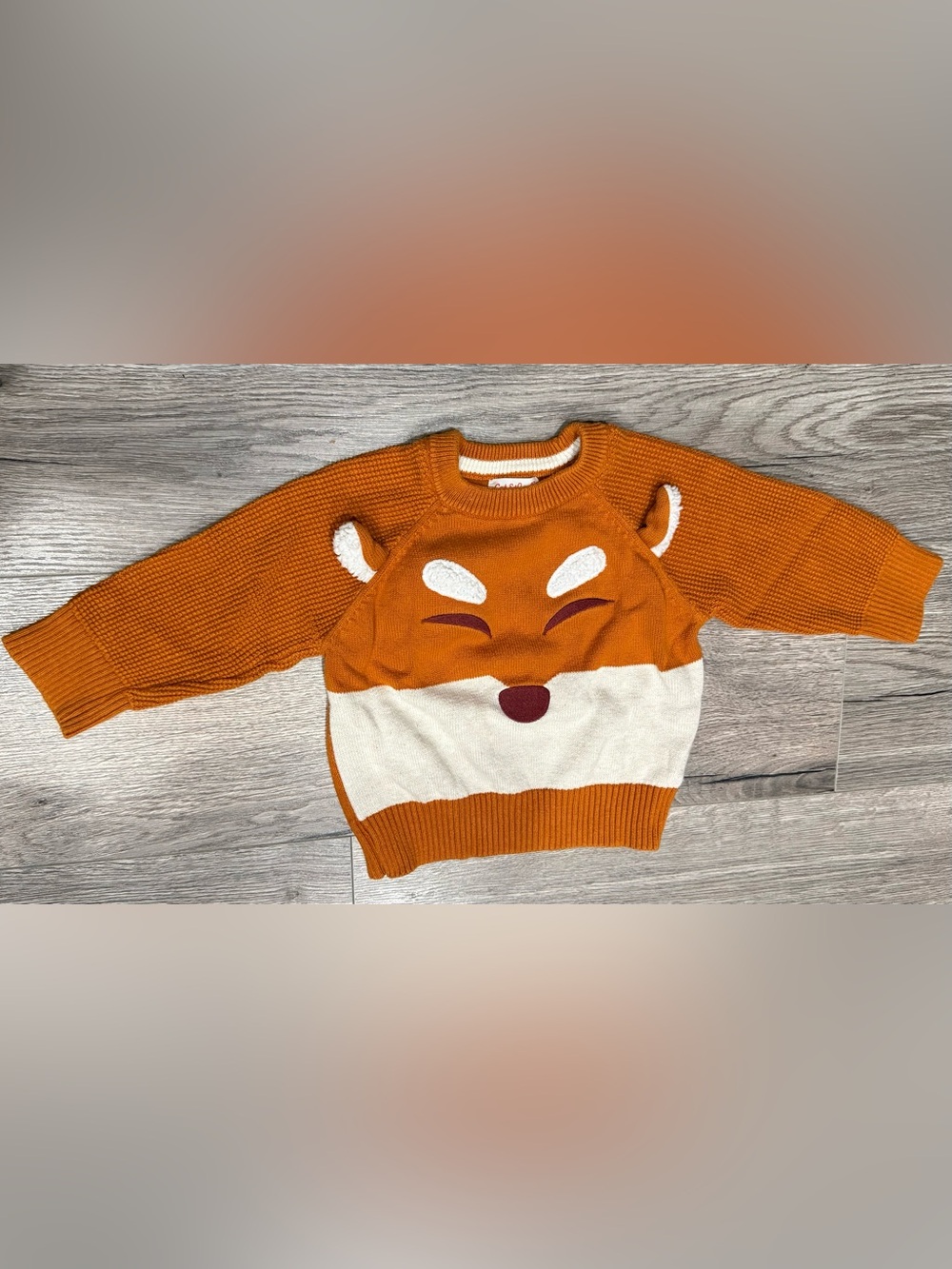 Cat & Jack 12 mo. Knit Fox Sweater Top